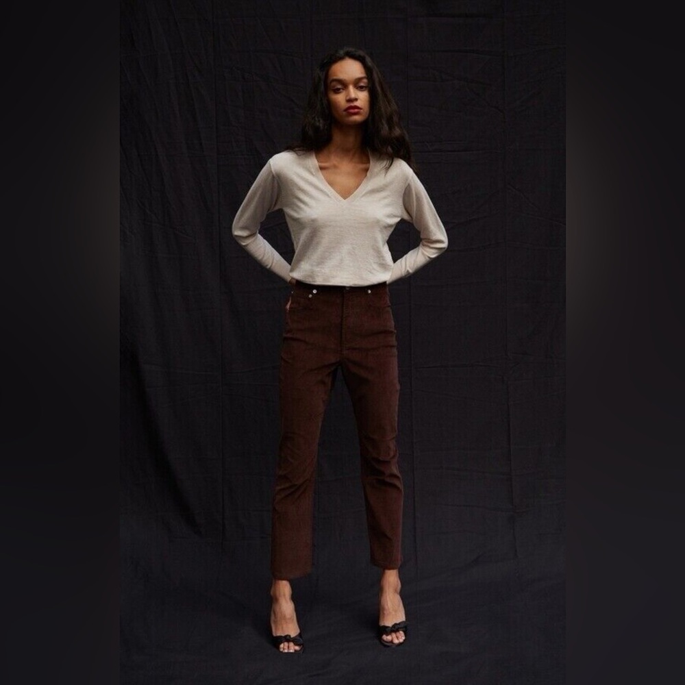 Thakoon Womens Brown  High Rise Corduroy Pants NEW Size 8